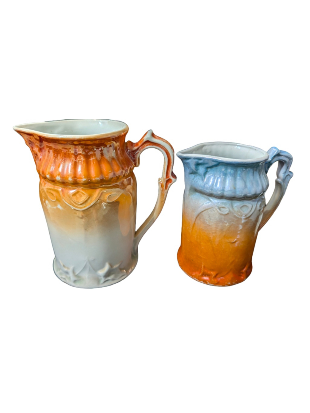 Retsch & Co. (Wunsiedel, Germany) Ceramic Bavaria Pitcher Orange and Blue